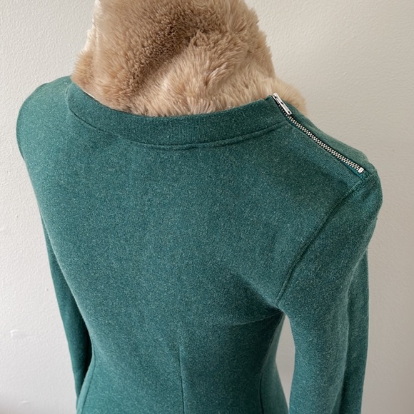 Band of Outsiders Green Emerald Sweater Dress with Fur Faux Collar size S - Picture 6 of 14